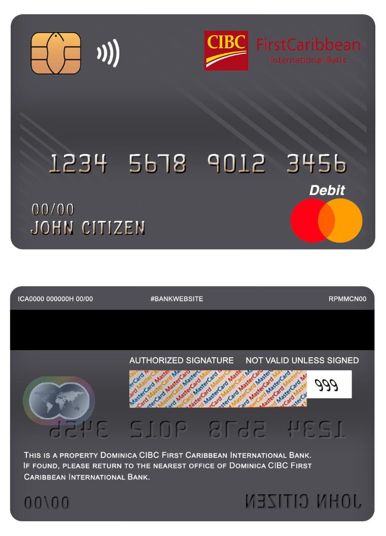 Dominica CIBC First Caribbean International bank master debit card